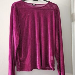 Express Pink Long Sleeve Blouse